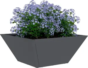 Кашпо VidaXL круглое стальное антрацит 35×35×15 см