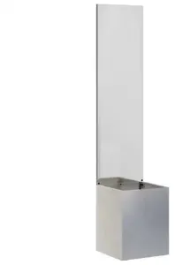 Flower planter VidaXL Lumarko silver with decorative panel, model 876375 — 32 x 140 cm