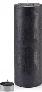 Candle Lantern Cylinder 120x360 Rustic Black — Mondex TCM6092