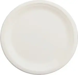Одноразовая тарелка Lumarko Natura белая из тростникового жома (bagasse) 17,5 см, 50 шт.