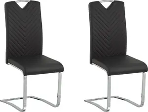 Beliani PICKNES Dining Chairs, Set of 2, Black