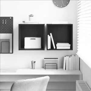 Настенные шкафчики VidaXL 2 шт. Черный дуб 37×37×37 см каждый