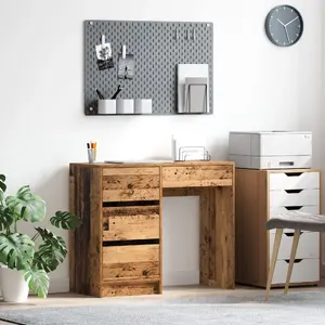 Galds VidaXL modelis 869496, brūns, 90 x 50 cm, kompakts taisnstūra darba galds