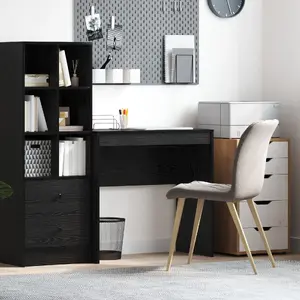 Rakstāmgaldiņš VidaXL melns 80 x 40 cm, kompakts taisnstūra galds ar metāla rāmi