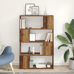 Bookshelf VidaXL model 875200, reclaimed-look wood particleboard shelving