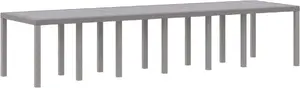 Dārza galds VidaXL 3378527 gaiši pelēks 350×100×73 cm poly rattan