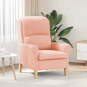 Krēsls VidaXL Ergonomisks Rozā Audums, Koka Rāmis, Vidējs Izmērs