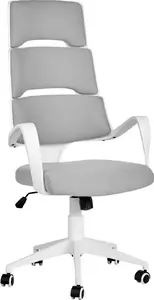 Office chair Beliani GRANDIOSE adjustable, white and grey, ergonomic seating