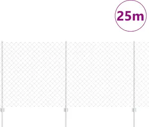VidaXL Сетчатый забор со 44 столбами, сталь, серебристый, 1,2 м x 25 м