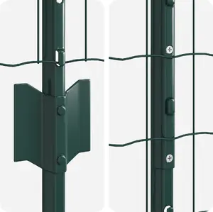 Ограждение VidaXL Euro с 5 U-стойками, зелёное, 1,5 x 10 м, сталь