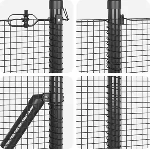 Сварная проволочная ограда VidaXL 0,8 x 10 м с 7 столбами серый сталь