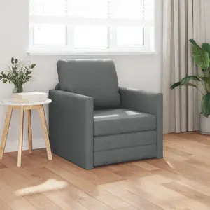 Диван VidaXL 2 в 1 темно-серый тканевый 74×77×81 см — раскладное кресло-диван