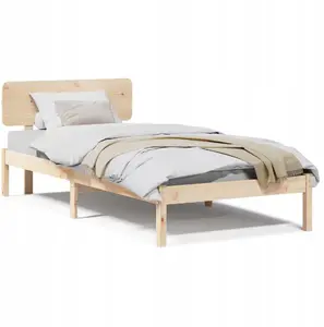 Каркас кровати с изголовьем VidaXL 90 x 190 см массив сосны