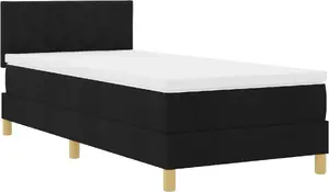 Кровать типа «box spring» с матрасом VidaXL 90x200 см ткань чёрная