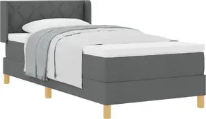 Кровать-ящик с матрасом VidaXL 100x200 см Тёмно-серый ткань