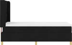 Box Spring gulta VidaXL ar matraci, auduma apdare, melna, 100x200 cm