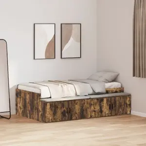 Ортопедический реечный каркас кровати VidaXL модель 3335217 в цвете «Копчёный дуб» 75x190 см