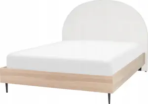 Тканевый (обитый) шкаф-кровать Beliani MILLAY 160 x 200 см белый