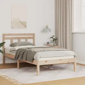 Каркас кровати VidaXL 90 x 200 см Коричневый массив сосны