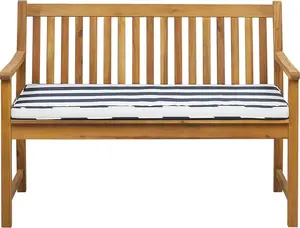 Dārza soliņš Beliani VIVARA (210014) — sertificēts koks, 120 cm, zils spilvens