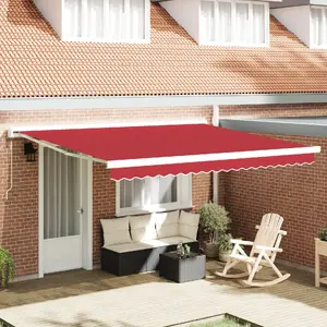 Выдвижная маркиза VidaXL 400x300 см, красная, автоматическая