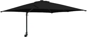 Patio Parasol VidaXL model 42003241 Black polyester canopy, steel frame, large adjustable