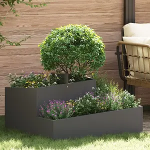 vidaXL Planter Black 80x80x50 cm Cold-Rolled Steel