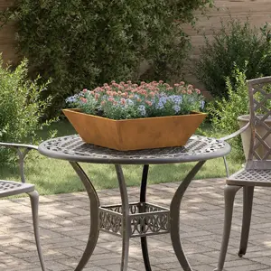 Metal planter VidaXL 50 x 50 x 15 cm, weather-resistant steel
