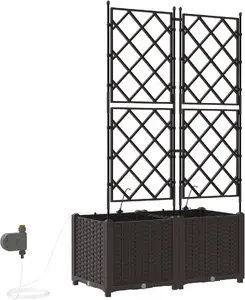 Flower Pots with Self-Watering System VidaXL set of 2, brown (MPN 42002828)
