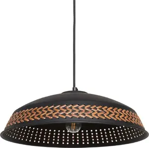 Pendant Lamp Beliani MINILLAS – Black Metal Ceiling Light, Single Fixture
