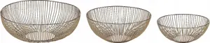 Decorative Bowl Set Beliani GARUT – Set of 3 gold decorative bowls