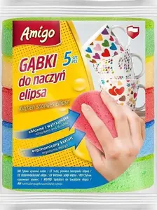 Politan Gosia Amigo Ovoid Dish Sponges 5 pcs – oval/ellipse kitchen cleaning sponges
