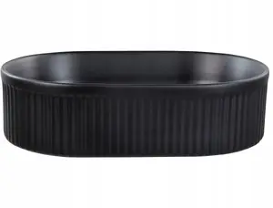 Ceramic countertop washbasin Beliani GELDO model 49 x 31 cm black