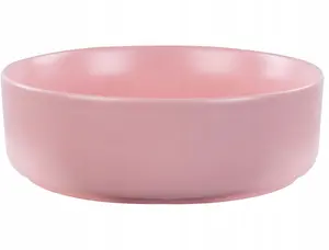 Countertop ceramic washbasin Beliani GUDAR Ø 37 cm pink