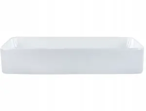 Countertop washbasin Beliani ULUA white 61 x 35 cm