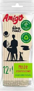 Politan Gosia disposable wooden knives Amigo, pack of 12, model GOS000362