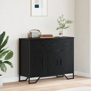 Uzglabāšanas kaste VidaXL modelis 868778 — inženierkoks, melna ozola apdare, 97×32.5×74.5 cm