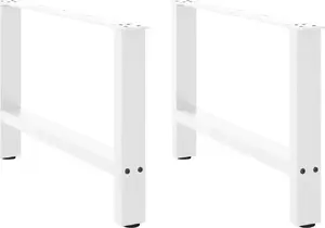 Ножки для кофейного столика VidaXL модель 4013289, белая сталь, комплект 2 шт., высота 70 см, регулировка 42–43 см