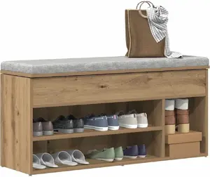 Скамья с местом для обуви VidaXL модель 859144, дуб artisan, 102 x 30,5 x 45 см