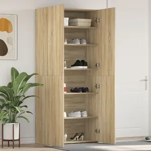 Тумба для обуви VidaXL Sonoma Oak 80 x 35,5 x 180 см из инженерной древесины