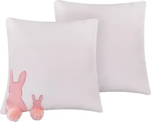 Decorative cushion set Beliani PHLOX with rabbit motif, 2 pieces, 45 x 45 cm, white
