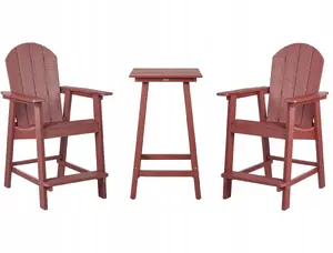 Набор мебели для балкона Beliani ADIRONDACK Красный — уличный комплект сидений
