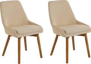 Ēdamistabas krēslu komplekts Beliani MELFORT — 2 bēša krēsla, modelis 255055