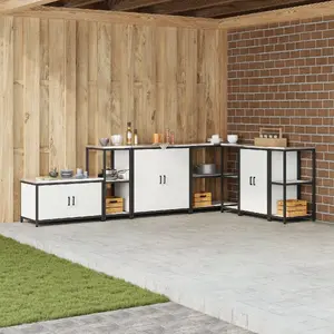 vidaXL Кухонная полка для хранения белая сталь 60 x 50 x 92 см