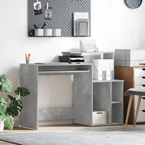 Rakstāmgalds VidaXL modelis 869477 — pelēks darba galds ar virsmu mājas birojam un mācībām