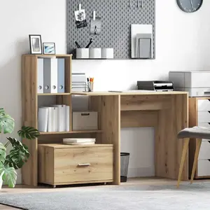 Письменный стол с ящиком и полкой для хранения VidaXL модель 3337272, цвет Oak Artisan