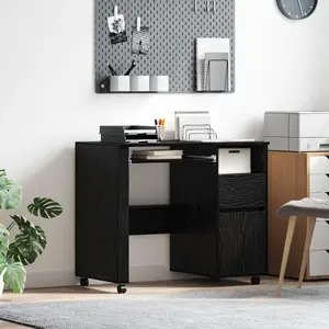 Rakstāmgalds VidaXL modelis 869531 melns 91 x 50 cm — kompakta darba virsma