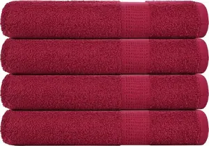 Towel set VidaXL 4 pcs burgundy 100x200 cm 100% cotton