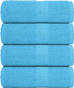 Towel set VidaXL 4-piece turquoise 100% cotton 30x30 cm – kitchen and bath hand towels