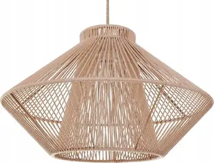 Pakaramā lampa Beliani PALMETTO bēša — karājamais gaismeklis, vienas spuldzes risinājums dzīvojamai istabai un ēdamzonai